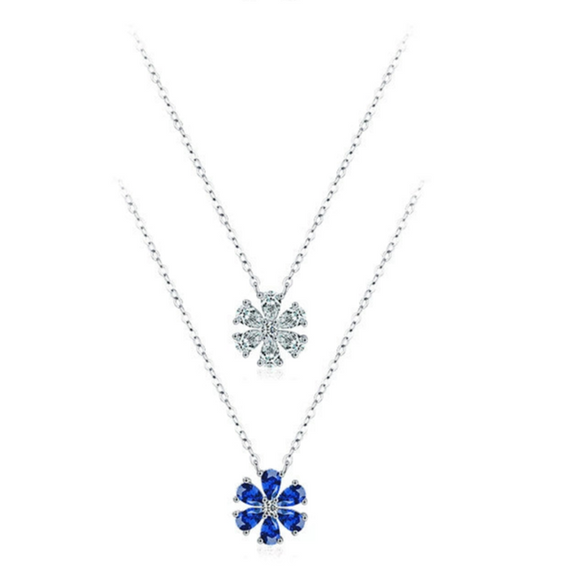 Wholesale Women's Allmatch Lucky Flower Sterling Silver 925 Pendant Necklace With Cross Chain And Seiko Design