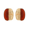 Wholesale Women's Alloy And Resin Inlaid Metal Earrings With Geometric Style And Electroplating Treatment