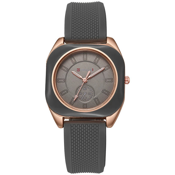 Wholesale Women's Alloy And Silicone Square Dial Quartz Watches With Spiral Crown And Pin Buckle