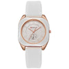 Wholesale Women's Alloy And Silicone Square Dial Quartz Watches With Spiral Crown And Pin Buckle