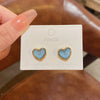 Wholesale Women's Alloy And 925 Silver Heart Shape Electroplated Pearl Love Earrings