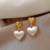 Wholesale Women's Alloy And 925 Silver Heart Shape Electroplated Pearl Love Earrings