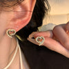 Wholesale Women's Alloy And 925 Silver Heart Shape Electroplated Pearl Love Earrings