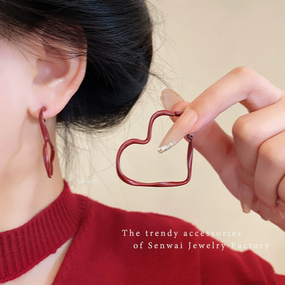 Wholesale Women's Alloy And 925 Silver Heart Shape Electroplated Pearl Love Earrings