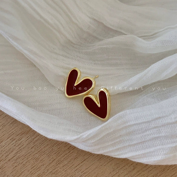 Wholesale Women's Alloy And 925 Silver Heart Shape Electroplated Pearl Love Earrings