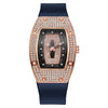 Wholesale Women's Alloy And Stainless Steel Barrelshaped Quartz Watch With Diamond Set And Fashion Style
