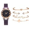 Wholesale Women's Alloy And Stainless Steel Leisure Style Round Dial Quartz Watch And Bracelet Suit