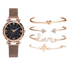 Wholesale Women's Alloy And Stainless Steel Leisure Style Round Dial Quartz Watch And Bracelet Suit