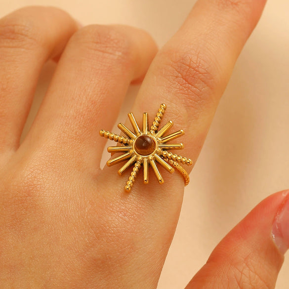 Wholesale Women's Alloy And Tiger Eye Stone Geometric Style Electroplated Regular Chain Necklace