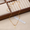 Wholesale Women's Alloy And Tiger Eye Stone Geometric Style Electroplated Regular Chain Necklace