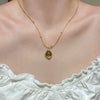 Wholesale Women's Alloy And Tiger Eye Stone Geometric Style Electroplated Regular Chain Necklace