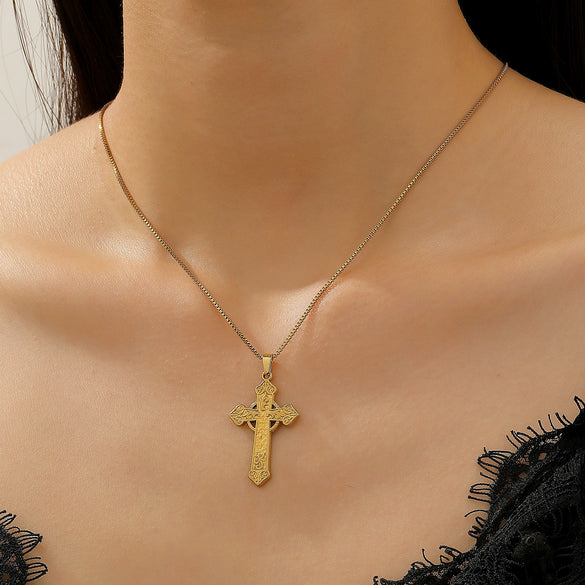 Wholesale Women's Alloy And Tiger Eye Stone Geometric Style Electroplated Regular Chain Necklace