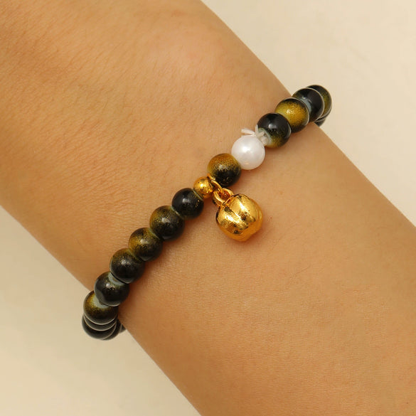 Wholesale Women's Alloy And Tiger Eye Stone Geometric Style Electroplated Regular Chain Necklace