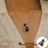Wholesale Women's Alloy And Tiger Eye Stone Geometric Style Electroplated Regular Chain Necklace
