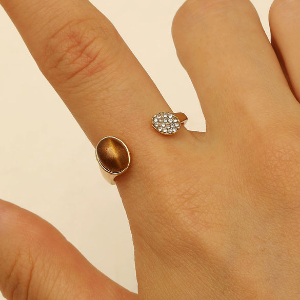 Wholesale Women's Alloy And Tiger Eye Stone Geometric Style Electroplated Regular Chain Necklace