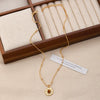 Wholesale Women's Alloy And Tiger Eye Stone Geometric Style Electroplated Regular Chain Necklace