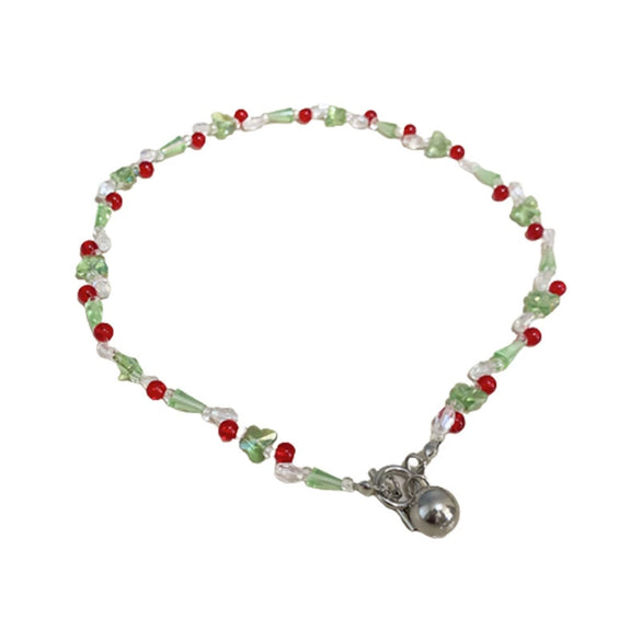 Wholesale Women's Alloy Beaded Clavicle Necklace With Flower And Heart Patterns Electroplated In Fresh Style