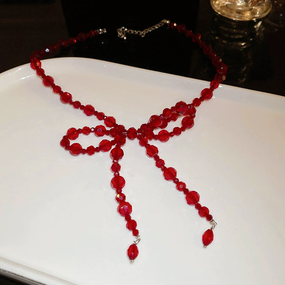 Wholesale Women's Alloy Beaded Clavicle Necklace With Flower And Heart Patterns Electroplated In Fresh Style