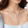 Wholesale Women's Alloy Beaded Clavicle Necklace With Flower And Heart Patterns Electroplated In Fresh Style