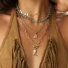 Wholesale Women's Alloy Beaded Clavicle Necklace With Geometric Pattern And Electroplated Retro Style