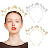 Wholesale Women's Alloy Bridal Headband With Double Layer Star Design Letter Text Flower Pattern And Electroplating Treatment