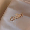 Wholesale Women's Alloy Brooch With Flower Pattern And Letter Style Electroplating Treatment
