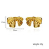 Wholesale Women's Alloy Brushed Metallic Bow Geometric Earrings With Electroplating