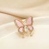 Wholesale Women's Alloy Butterfly Flower Antiexposure Brooch With Electroplating Treatment