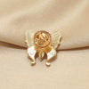 Wholesale Women's Alloy Butterfly Flower Antiexposure Brooch With Electroplating Treatment