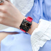 Wholesale Women's Alloy Case Genuine Leather Strap Rectangle Dial Retro Fashion Waterproof Quartz Watch With Rose Gold Clasp