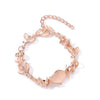 Wholesale Women's Alloy Cat's Eye Leaf Electroplated Bracelet