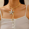 Wholesale Women's Alloy Clavicle Chain With Starfish Pendant And Electroplating Treatment Animal Style Jewelry