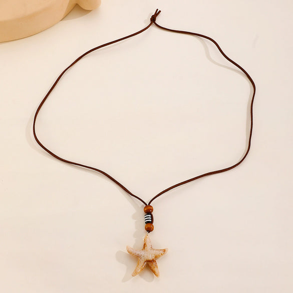 Wholesale Women's Alloy Clavicle Chain With Starfish Pendant And Electroplating Treatment Animal Style Jewelry