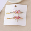 Wholesale Women's Alloy Colorful Crystal Bow Flower And Butterfly Rhinestone Side Hair Clip With Electroplating Cartoon Style