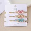 Wholesale Women's Alloy Colorful Crystal Bow Flower And Butterfly Rhinestone Side Hair Clip With Electroplating Cartoon Style