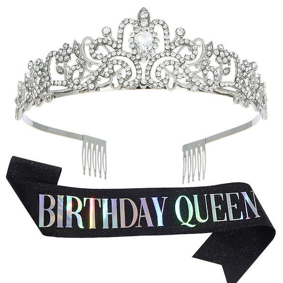 Wholesale Women's Alloy Crystal Crown Belt With Geometric Style And Electroplating Process