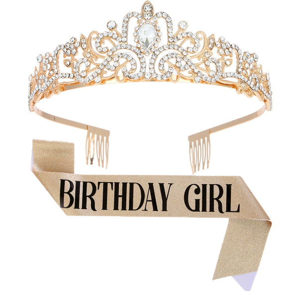 Wholesale Women's Alloy Crystal Crown Belt With Geometric Style And Electroplating Process
