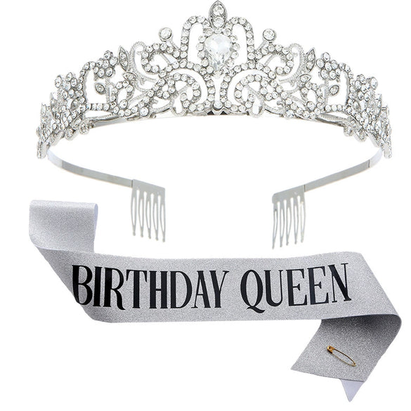 Wholesale Women's Alloy Crystal Crown Belt With Geometric Style And Electroplating Process