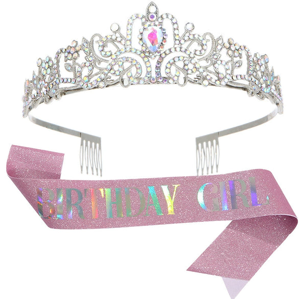 Wholesale Women's Alloy Crystal Crown Belt With Geometric Style And Electroplating Process