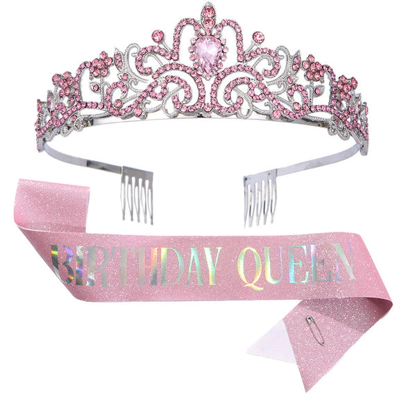 Wholesale Women's Alloy Crystal Crown Belt With Geometric Style And Electroplating Process