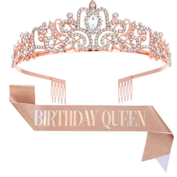 Wholesale Women's Alloy Crystal Crown Belt With Geometric Style And Electroplating Process