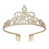 Wholesale Women's Alloy Crystal Crown Headband With Letters Electroplated Hair Accessories