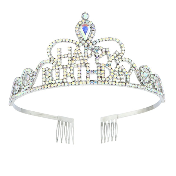 Wholesale Women's Alloy Crystal Crown Headband With Letters Electroplated Hair Accessories