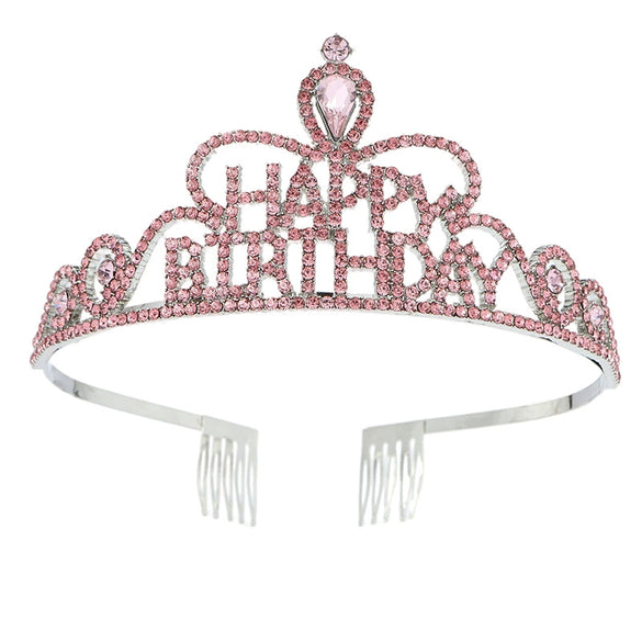 Wholesale Women's Alloy Crystal Crown Headband With Letters Electroplated Hair Accessories