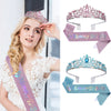 Wholesale Women's Alloy Crystal Crown Headdress Shoulder Strap Glitter Belt Set With Geometric Letter Text Pattern Electroplating For Mommy To Be