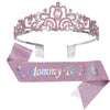 Wholesale Women's Alloy Crystal Crown Headdress Shoulder Strap Glitter Belt Set With Geometric Letter Text Pattern Electroplating For Mommy To Be