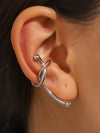 Wholesale Women's Alloy Cshaped Opening Irregular Lava Ear Clip With Electroplating And Geometric Design For Nonpierced Ears