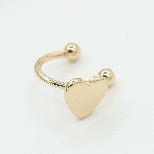 Wholesale Women's Alloy Cshaped Opening Irregular Lava Ear Clip With Electroplating And Geometric Design For Nonpierced Ears
