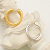 Wholesale Women's Alloy Cshaped Opening Irregular Lava Ear Clip With Electroplating And Geometric Design For Nonpierced Ears