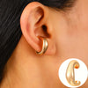 Wholesale Women's Alloy Cshaped Opening Irregular Lava Ear Clip With Electroplating And Geometric Design For Nonpierced Ears